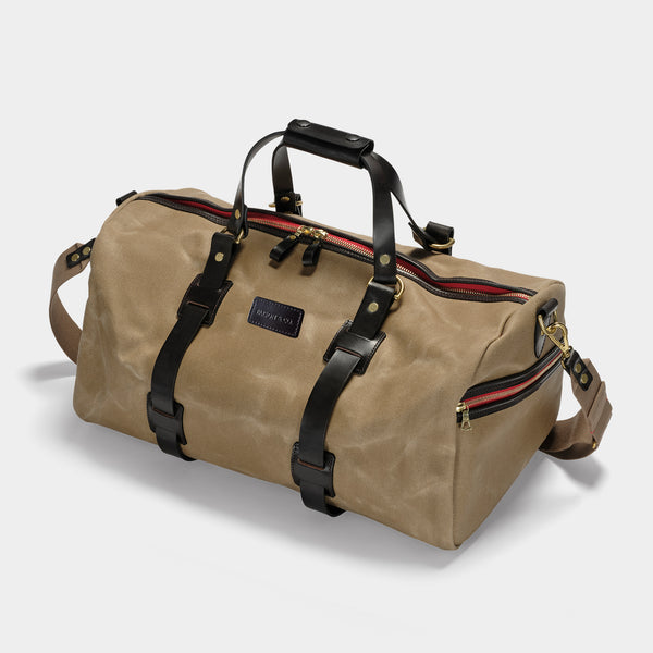 Croots Vintage Canvas Duffle Bag Holdall - Weekender - Sand